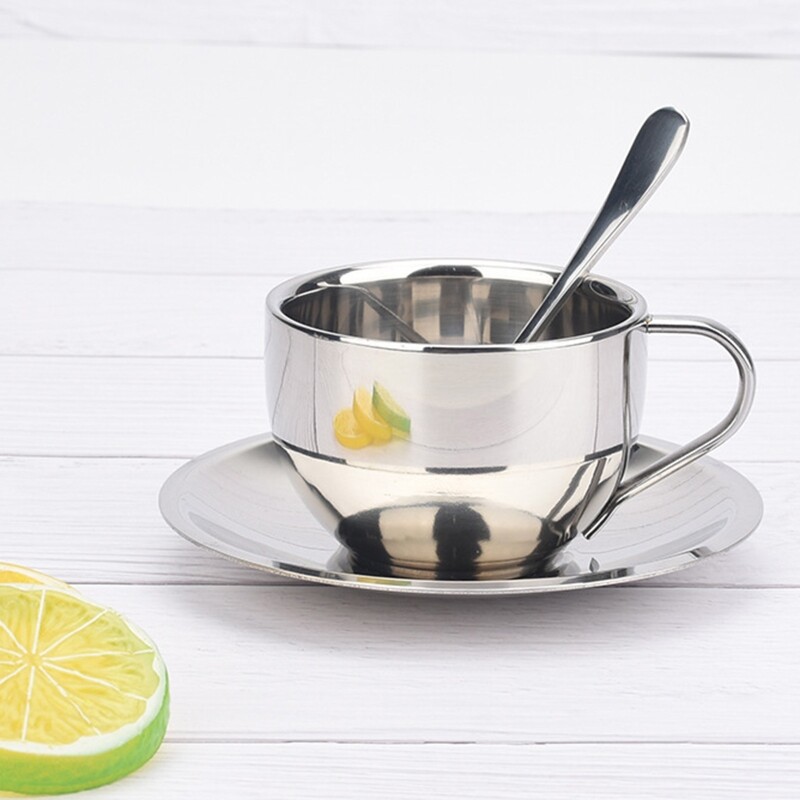 European-style Coffee Cup with Saucer and Spoon Three-piece Set for Hot Milk Tea