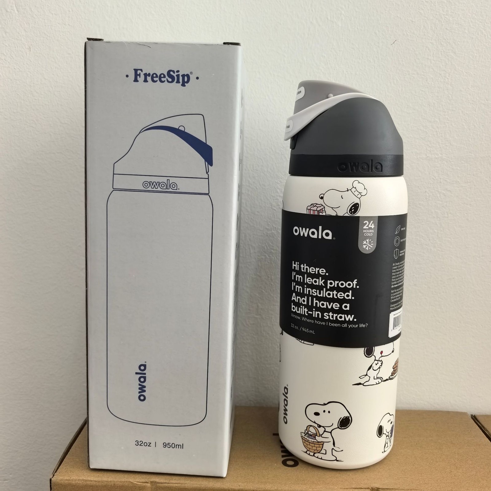 New Owala Snoopy Water Bottle Exclusive Tumbler 32/24oz Gift in Box-Choose Color