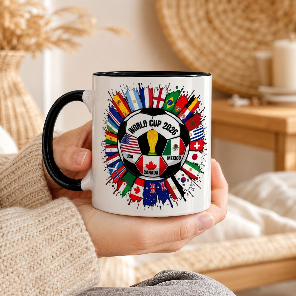 2026 World Cup Mug Soccer Fan Flags Sports Coffee Cup