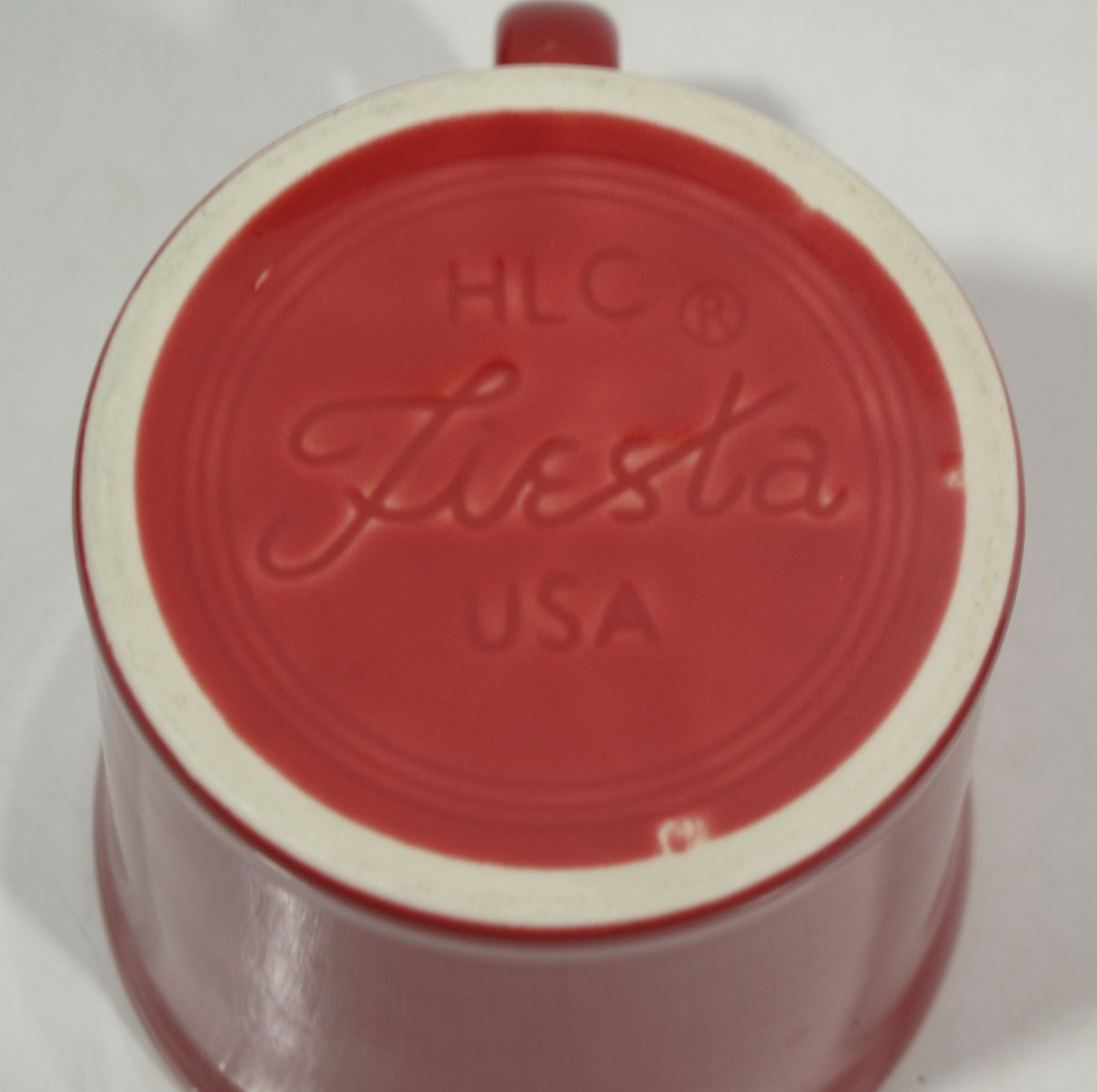 Set of 5 FIESTAWare Coffee Cocoa Tea Cups Mugs With O Handles Red Purple Retro