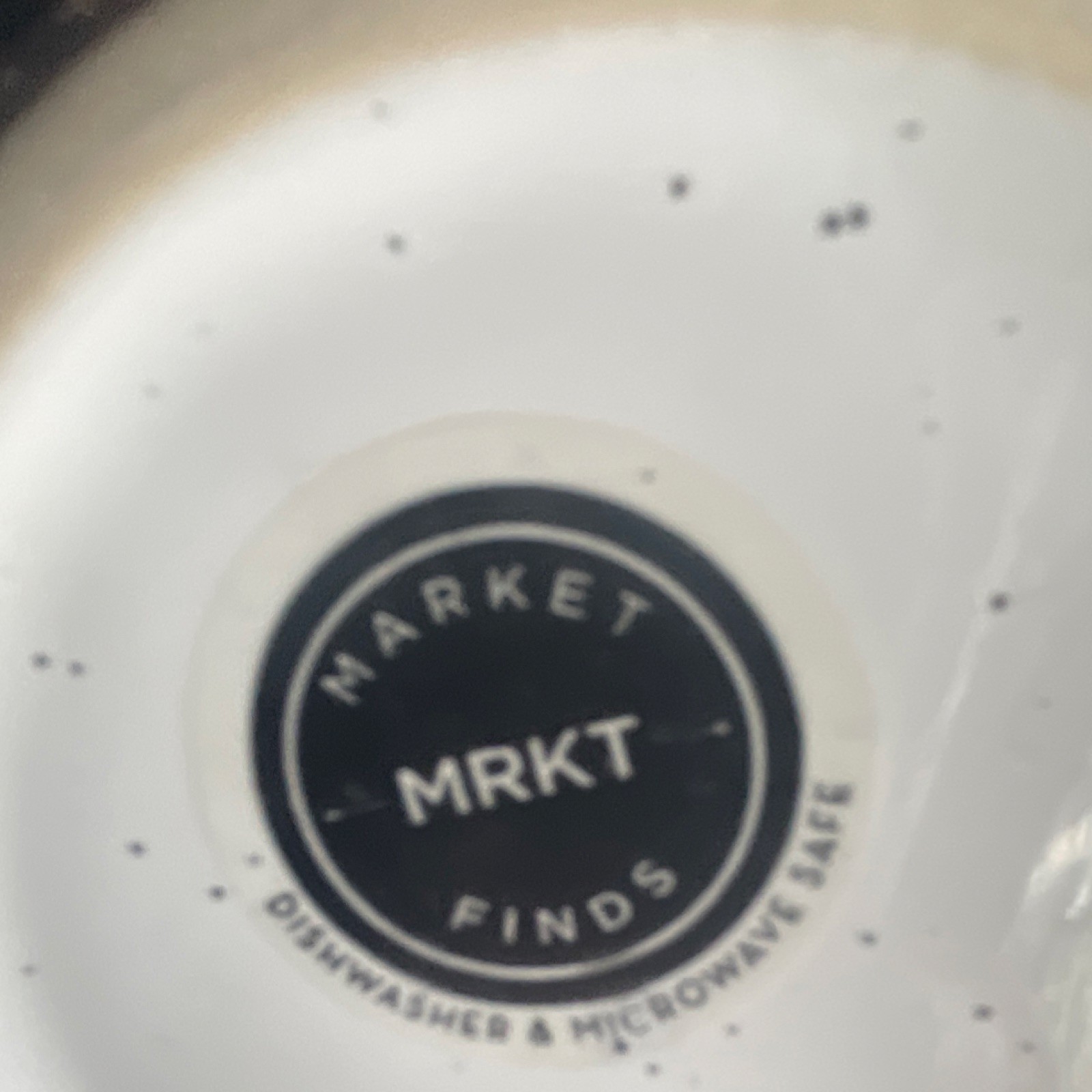 MRKT Market Finds Ceramic Coffee Mug Set White Black Spotted Four-Piece