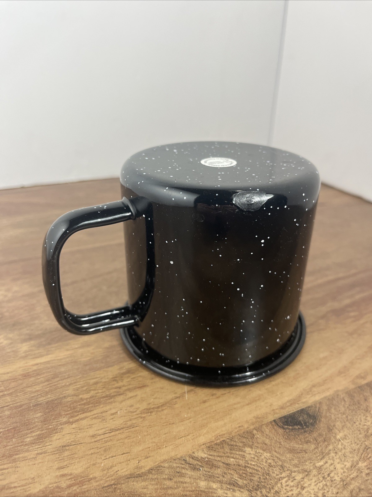 Merrell Metal Coffee Tea Mug Cup Camping Black with White Speckles Hiking