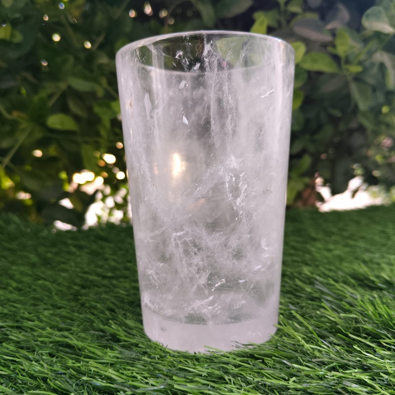 Luxury Clear Rock Crystal Mug | Hand Carved Natural Quartz Stone Glass