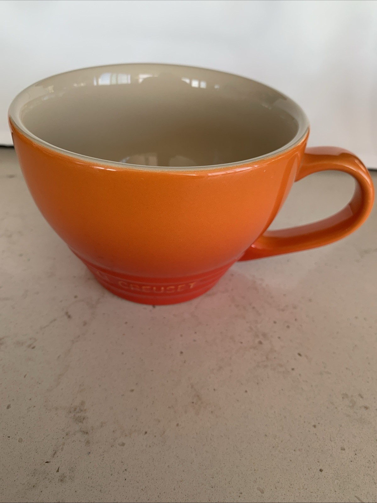 6 LE CREUSET 400 ML STONEWARE GIANT CAPP CUPS IN FLAME SECONDS