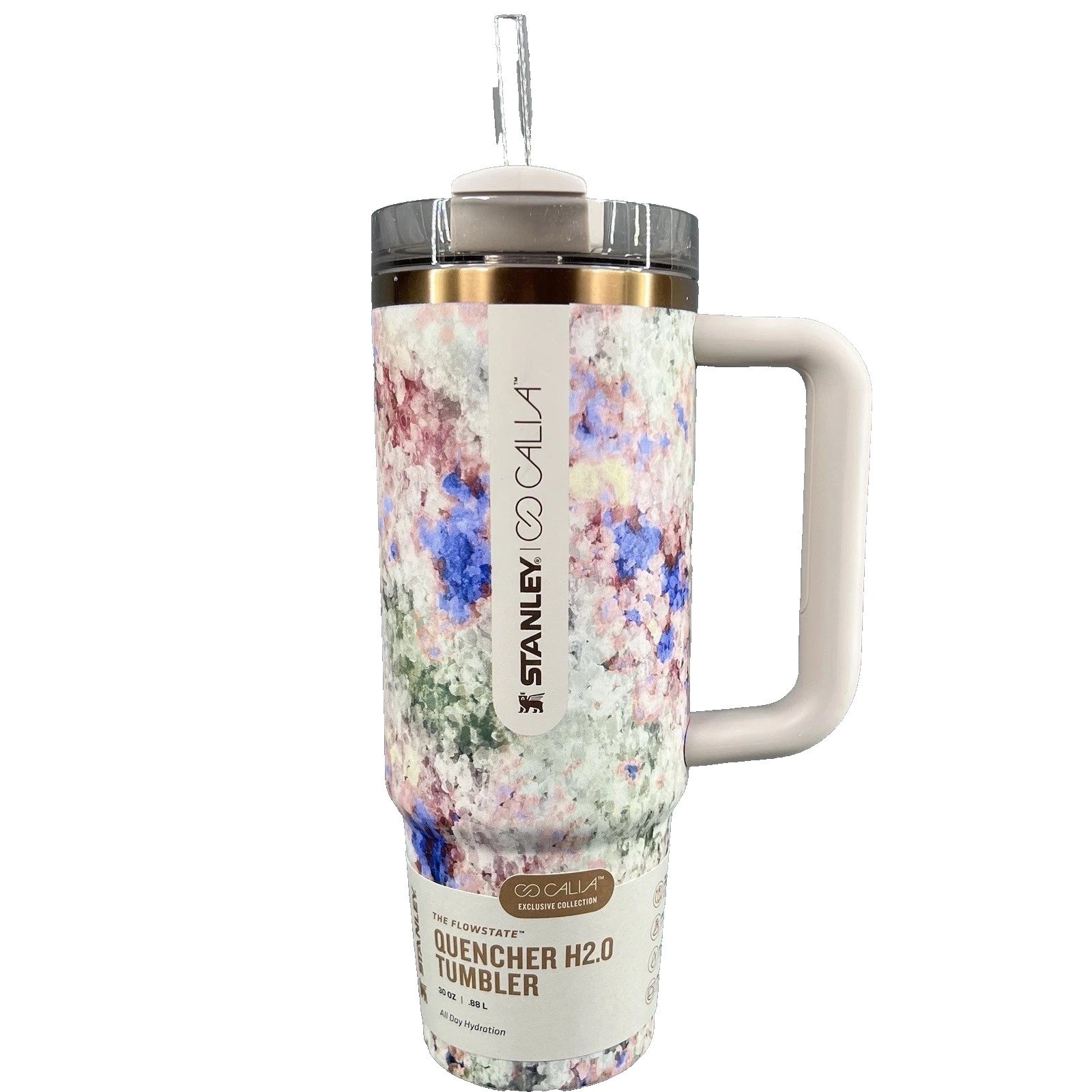 Stanley x CALIA 30oz Quencher H2.0 FlowState Tumbler Handle Lid Floral Limited