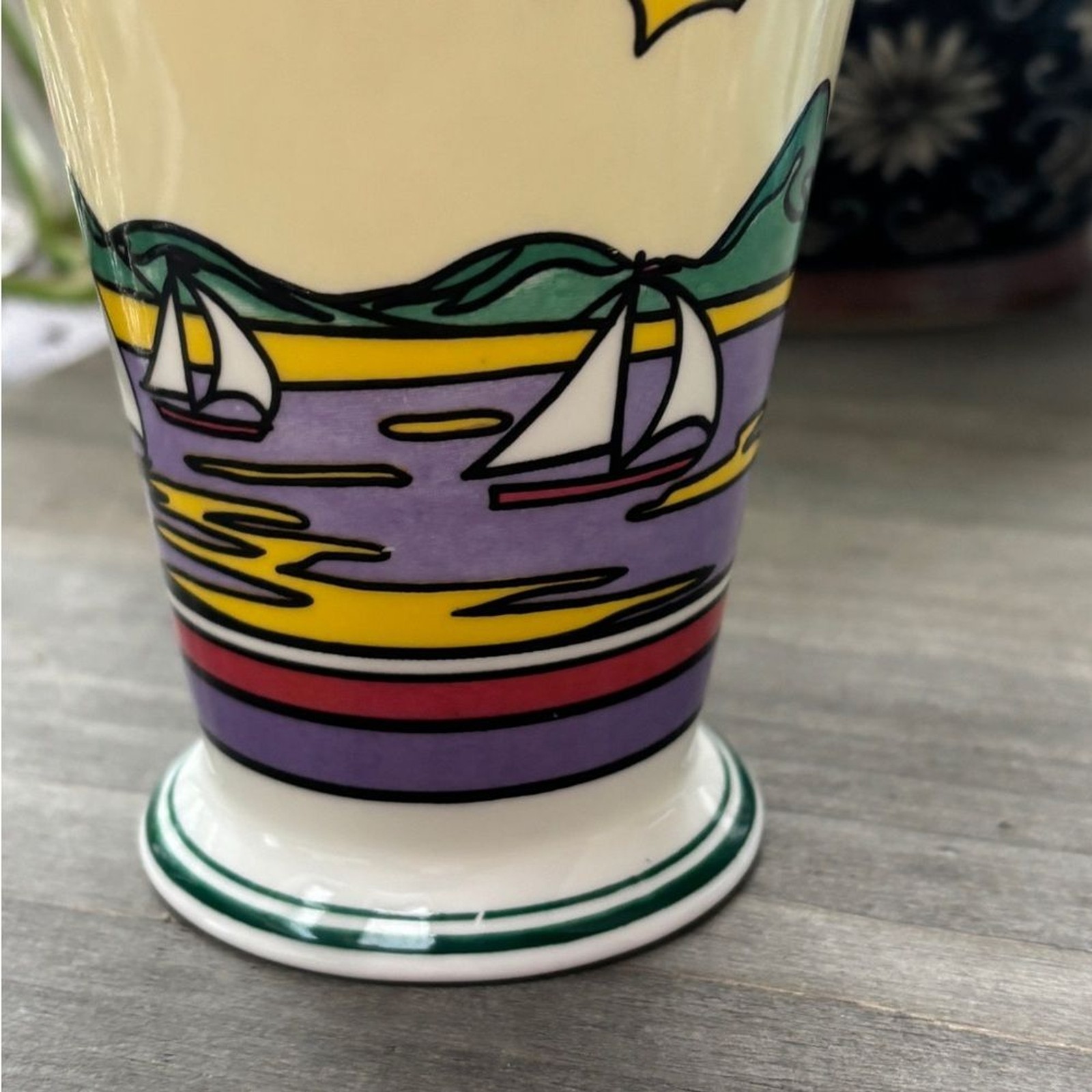Vintage Art Deco Style Mug by Wren Giftware “Caribbean” Clarice Cliff Sun Fine B