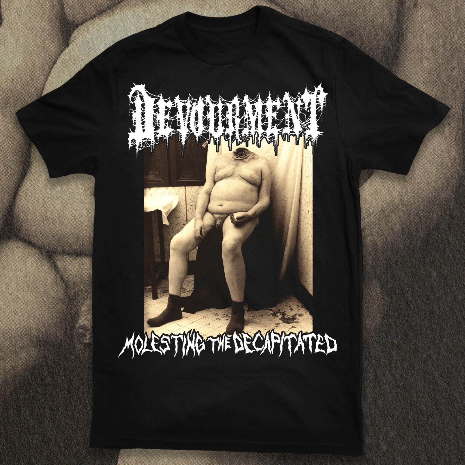 DEVOURMENT MOLESTING T-Shirt Short Sleeve Black Cotton Men S to 5XL