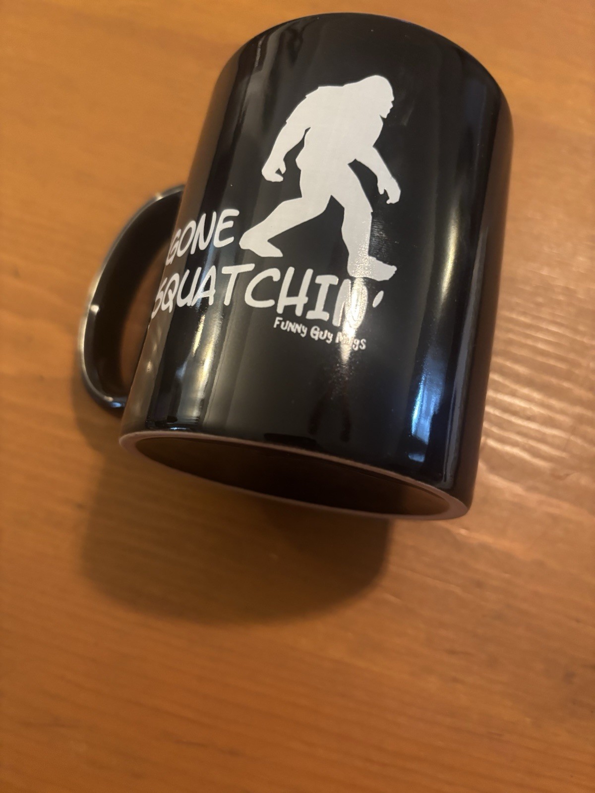 “Gone Squatchin” Bigfoot Black Mug USED EXCELLENT CONDITION Free Shipping