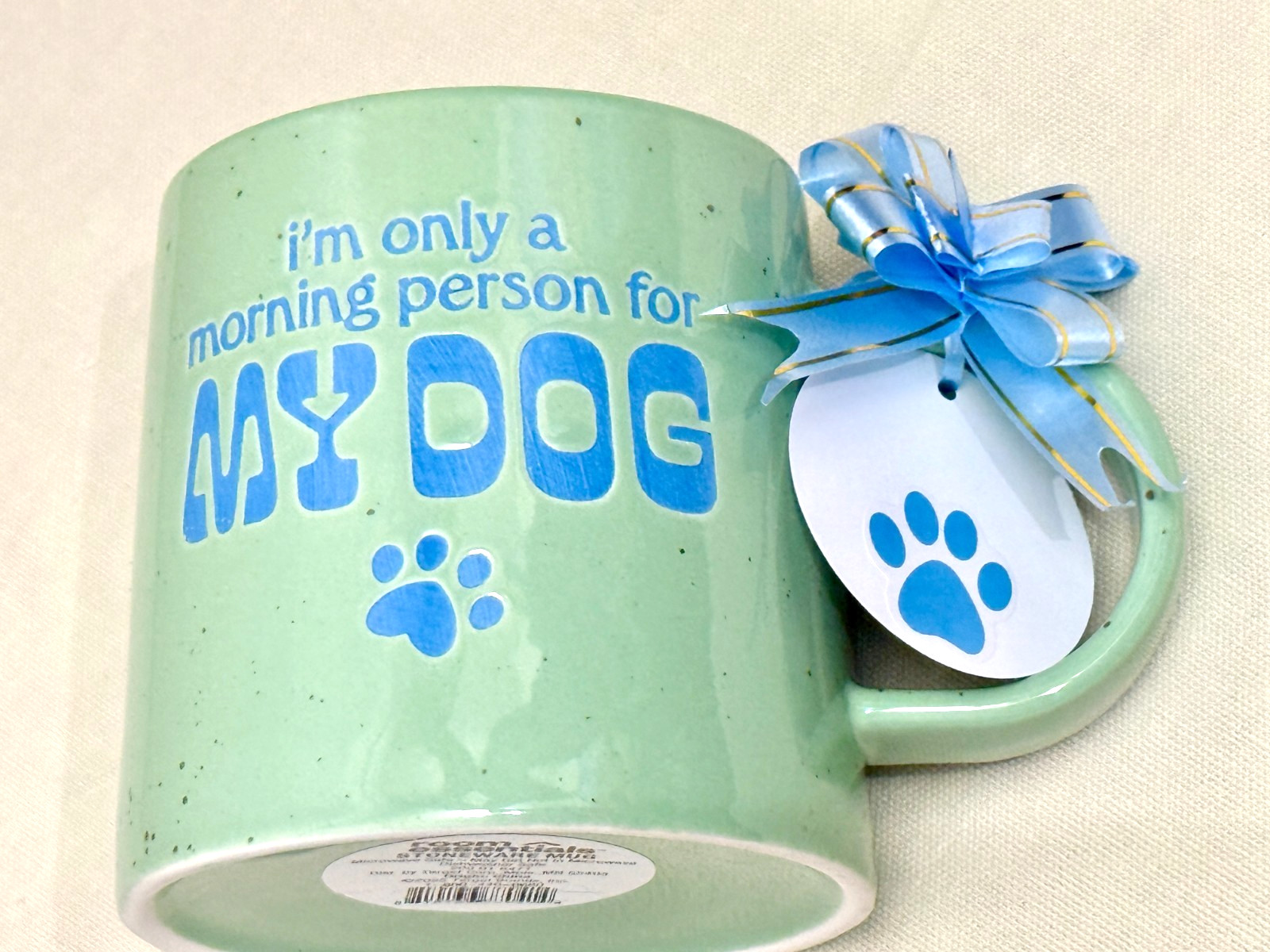 “I’m Only a Morning Person For My Dog” 16oz Stoneware Wide Base Mug #506