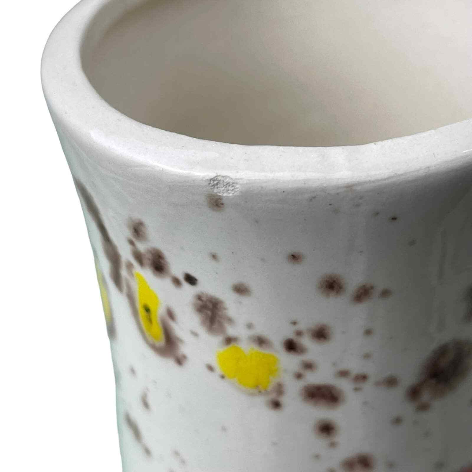 Vintage Mid Century Modern Handmade Ceramic Stemmed Latte Coffee Mug 8oz.
