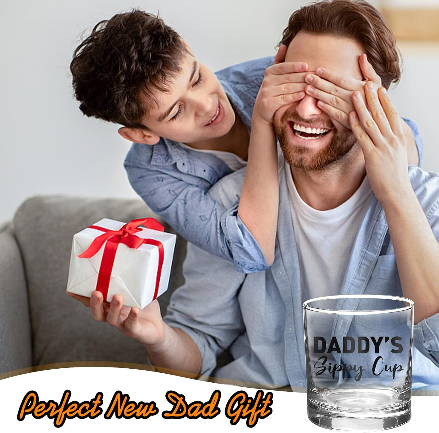 Fathers Day Dad Gifts from Daughter Wife – 11 OZ Whiskey Glass for New Dad Husba