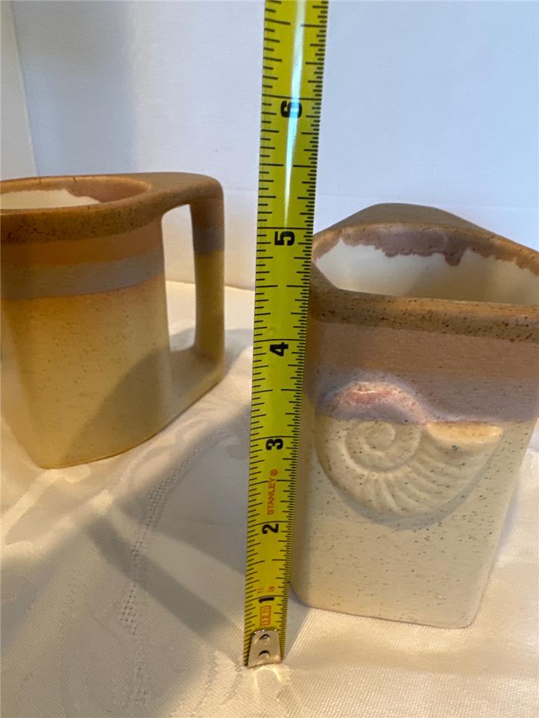 Set of 3 Padilla signed 1980’s Southwest Shell Stone Wear Mugs
