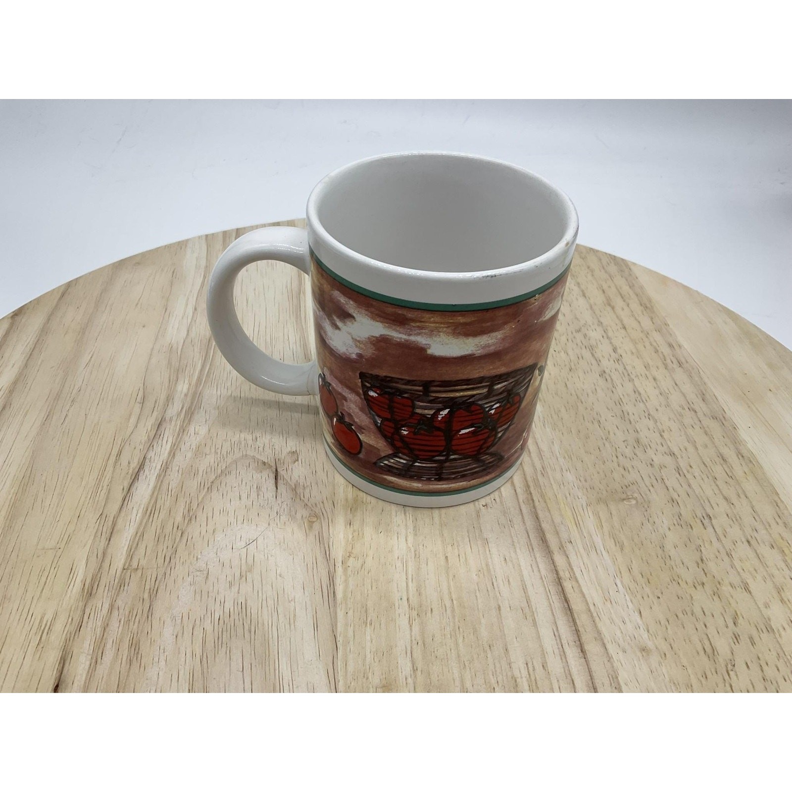 Ceramic Coffee Tea Mug Kitchen Still Life Tomatoe Olive Oil Rustic Unbranded VTG