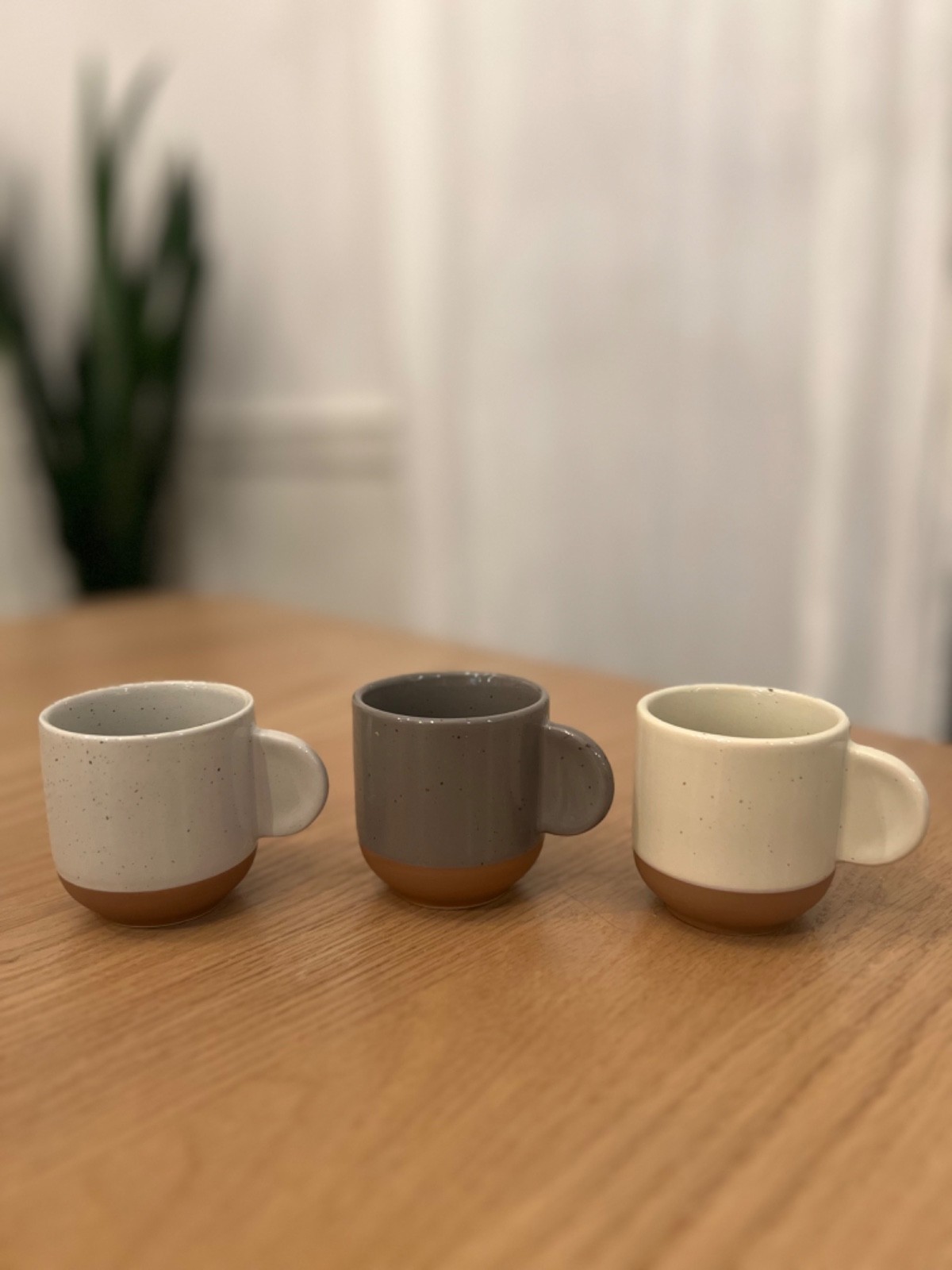 Morandi Color Ceramic Mini Espresso Cups Set of 3 5 Oz Expresso Mugs with Handle