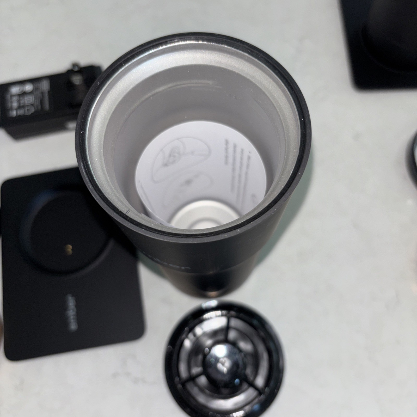 Ember Travel Mug 2, 12 oz, Temperature Control Smart Travel Mug, Black Charger