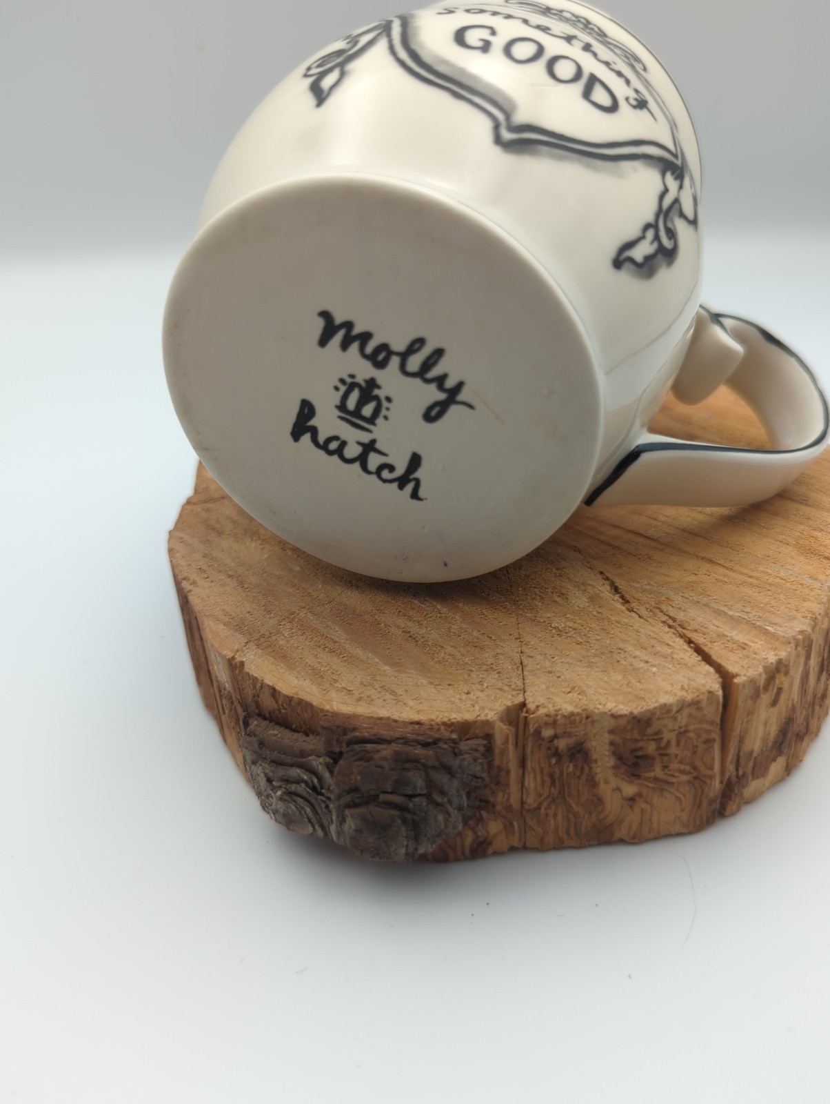 Anthropologie Molly Hatch Crowned Leaf Mug Something Good Red Polka Dot Inside