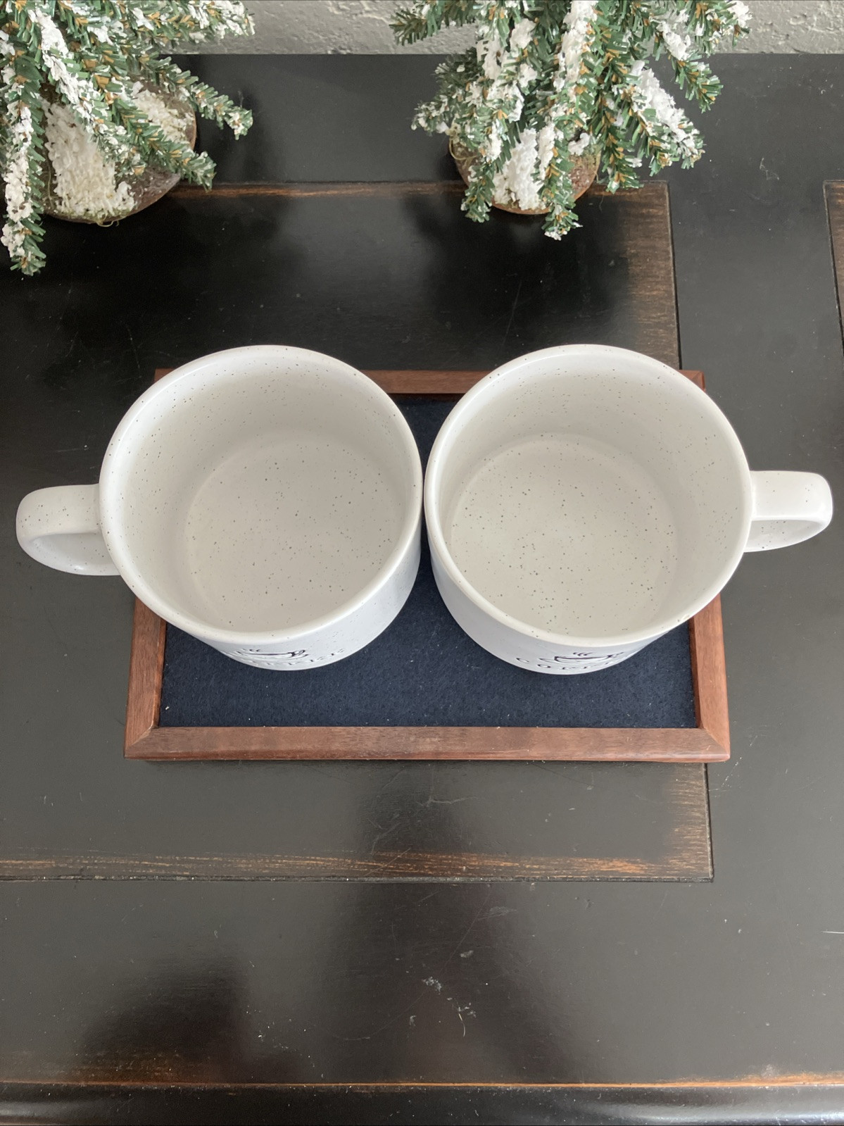 Market Finds Black & White Speckled Ceramic Coffee Mug Cute Tea Cup Design