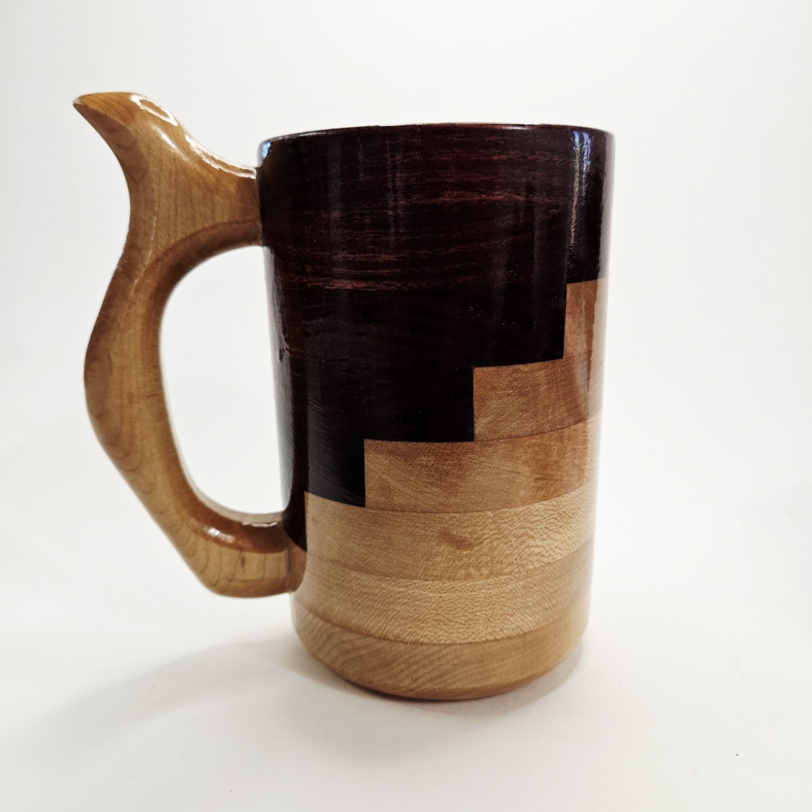 Handcrafted Stegmented Wood Turning Mug Cup Stein Renaissance Festival Viking