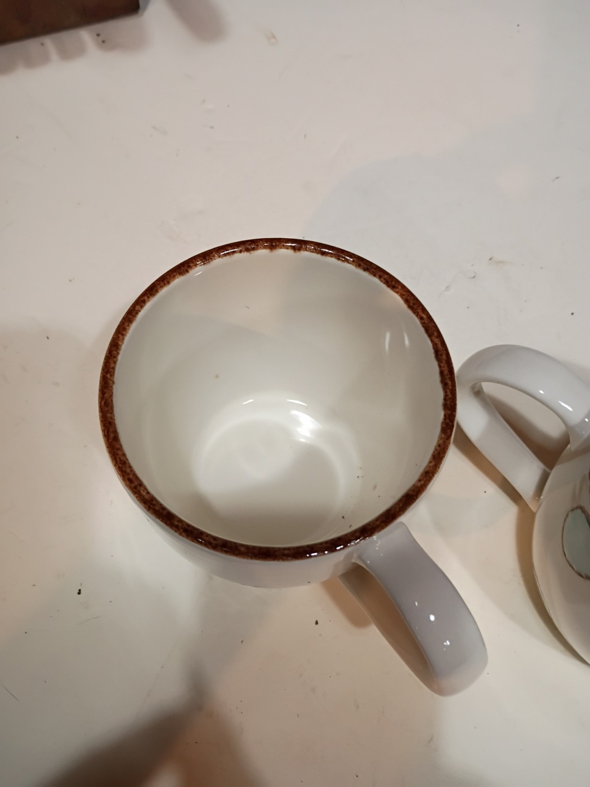Coffee Mugs Set 2 White With Dots.
