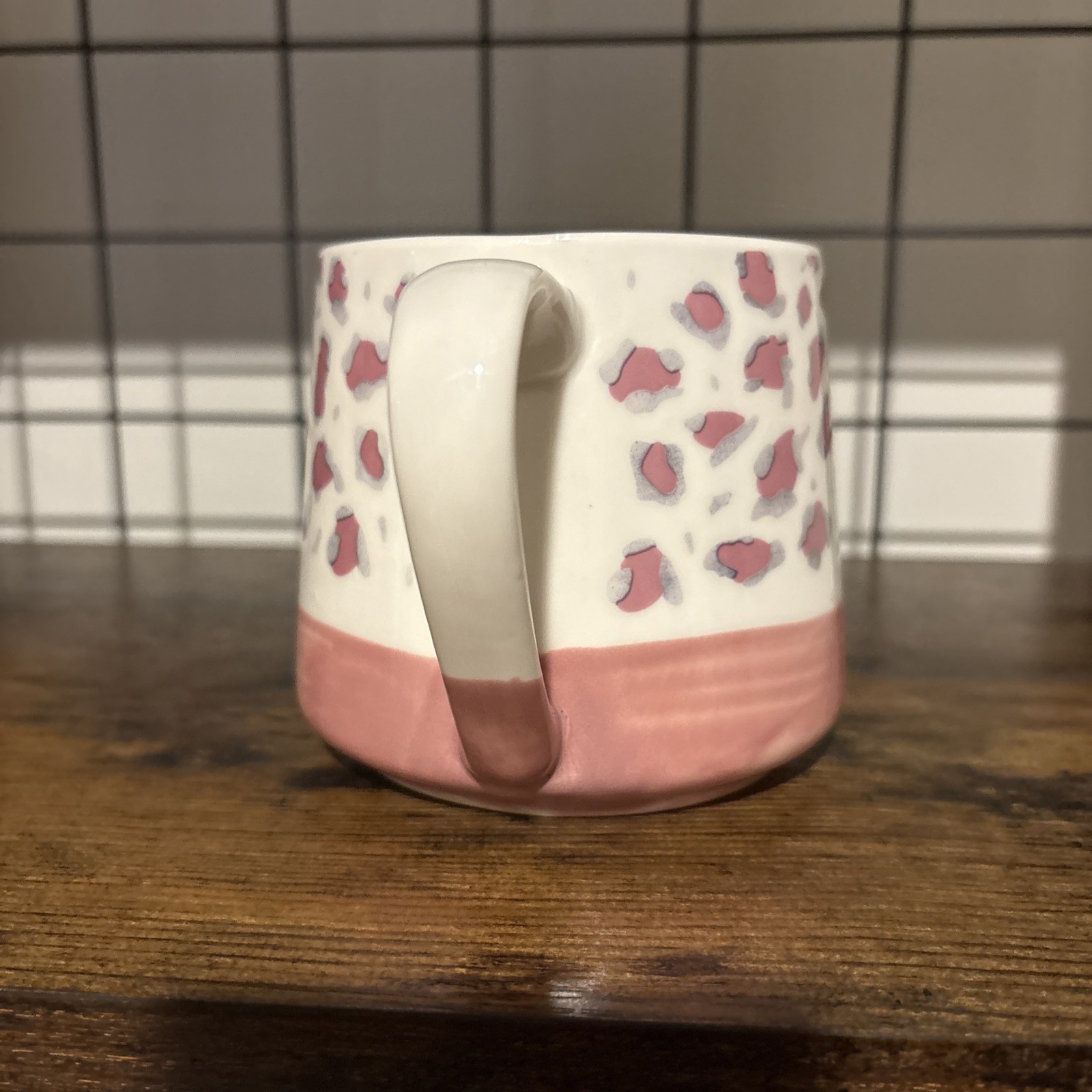 SHEFFIELD Home Rose Pink Women’s Dusty Leopard Print Ceramic MUG