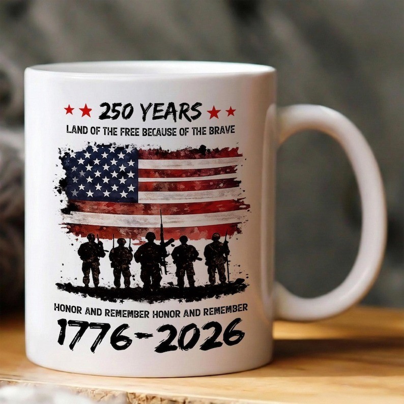 250 Years Land Of The Free Accent Mug, 1776-2022 Coffee Mug