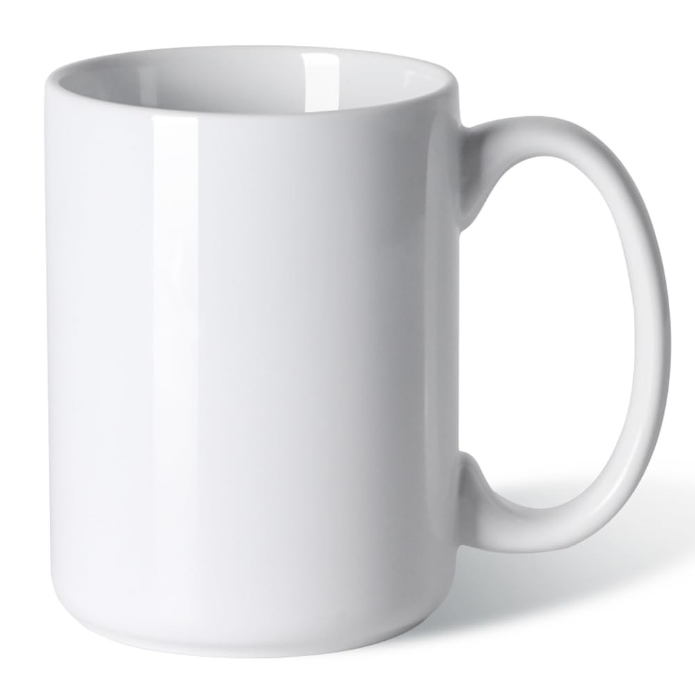 16 OZ Coffee Mug, Classic Blank Ceramic Cup with Large Handle for Tea Latte C…