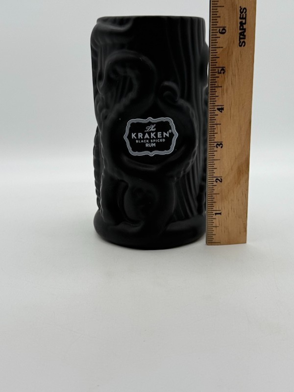 Release the Kraken Black Spice Rum Tiki Mug Matte Black