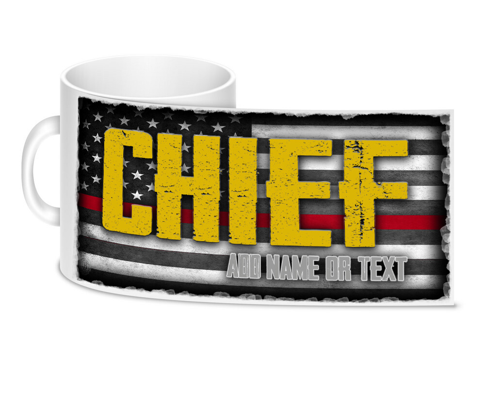 Personalize Thin Red Line Firefighter Ranks & Titles 11oz Ceramic Coffee Mug