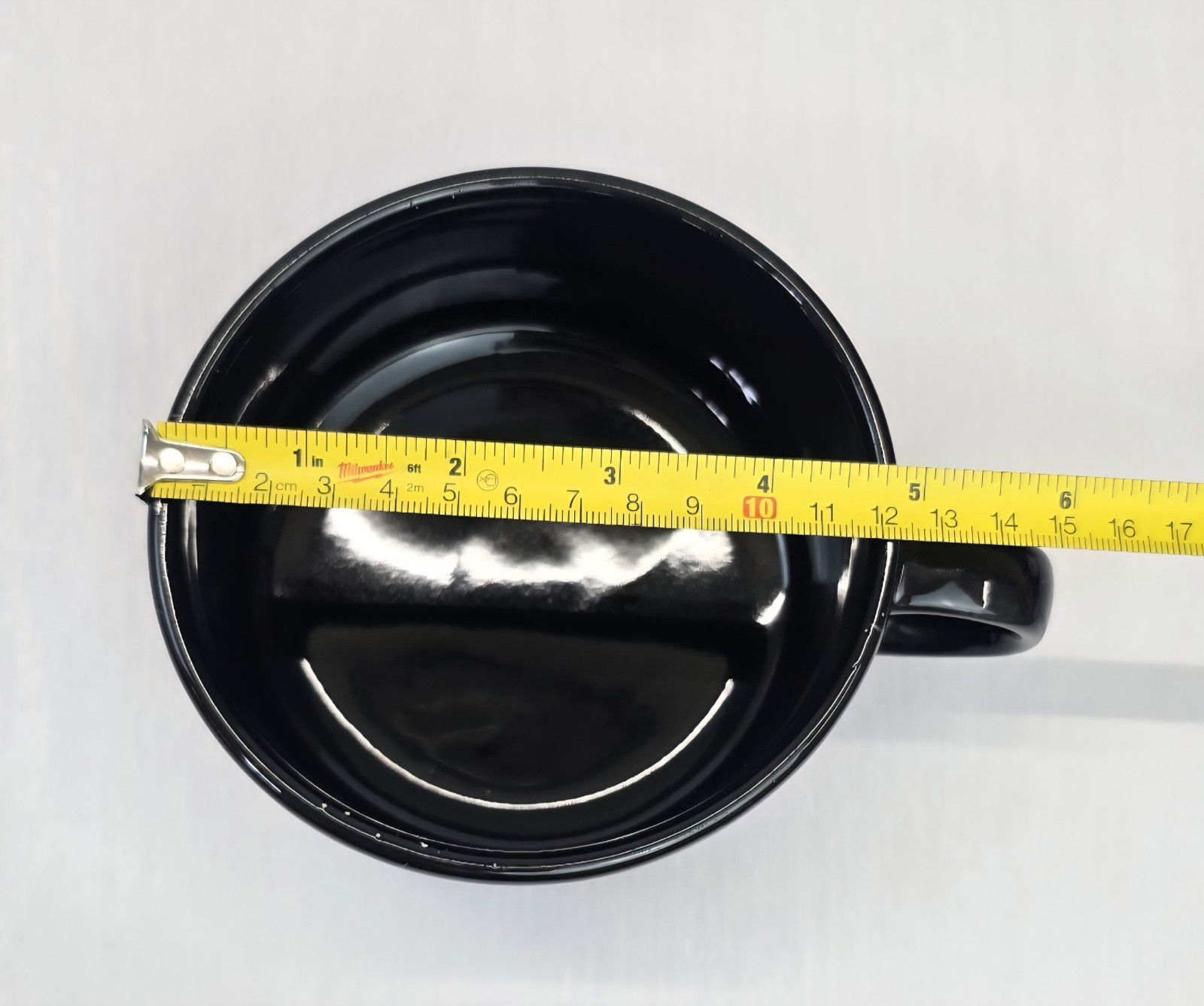 Black & White Speckled Stoneware Soup Bowl / Oversized Coffee Mug and Saucer