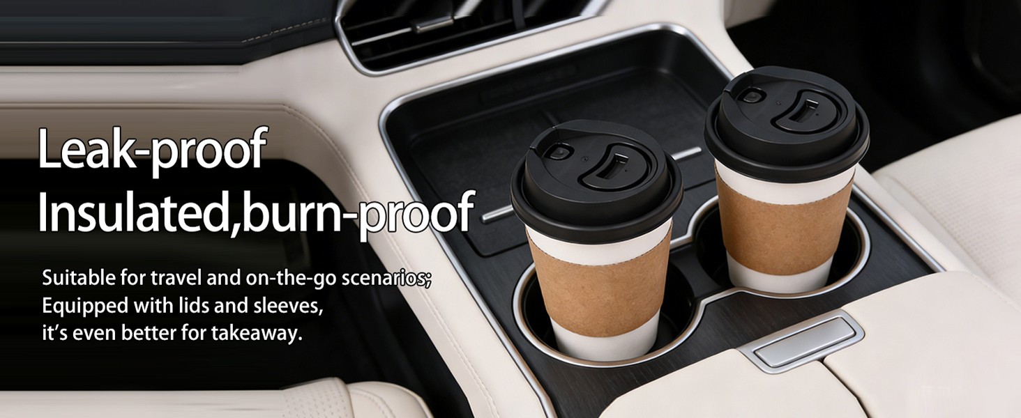 Disposable Paper Coffee Cups Bulk, Leak-Proof White Coffee Cups for Hot & Cold