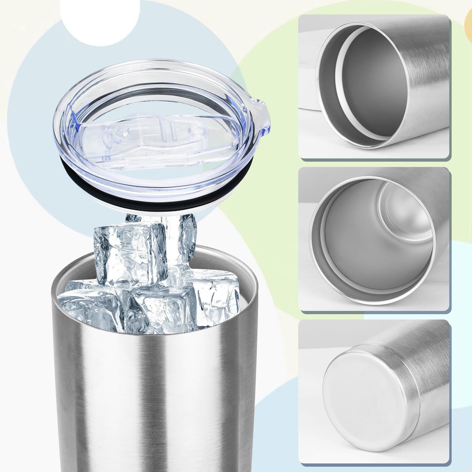 20oz Tumbler with Lid Stainless Steel Insulated Tumblers Travel Coffee Tumble…