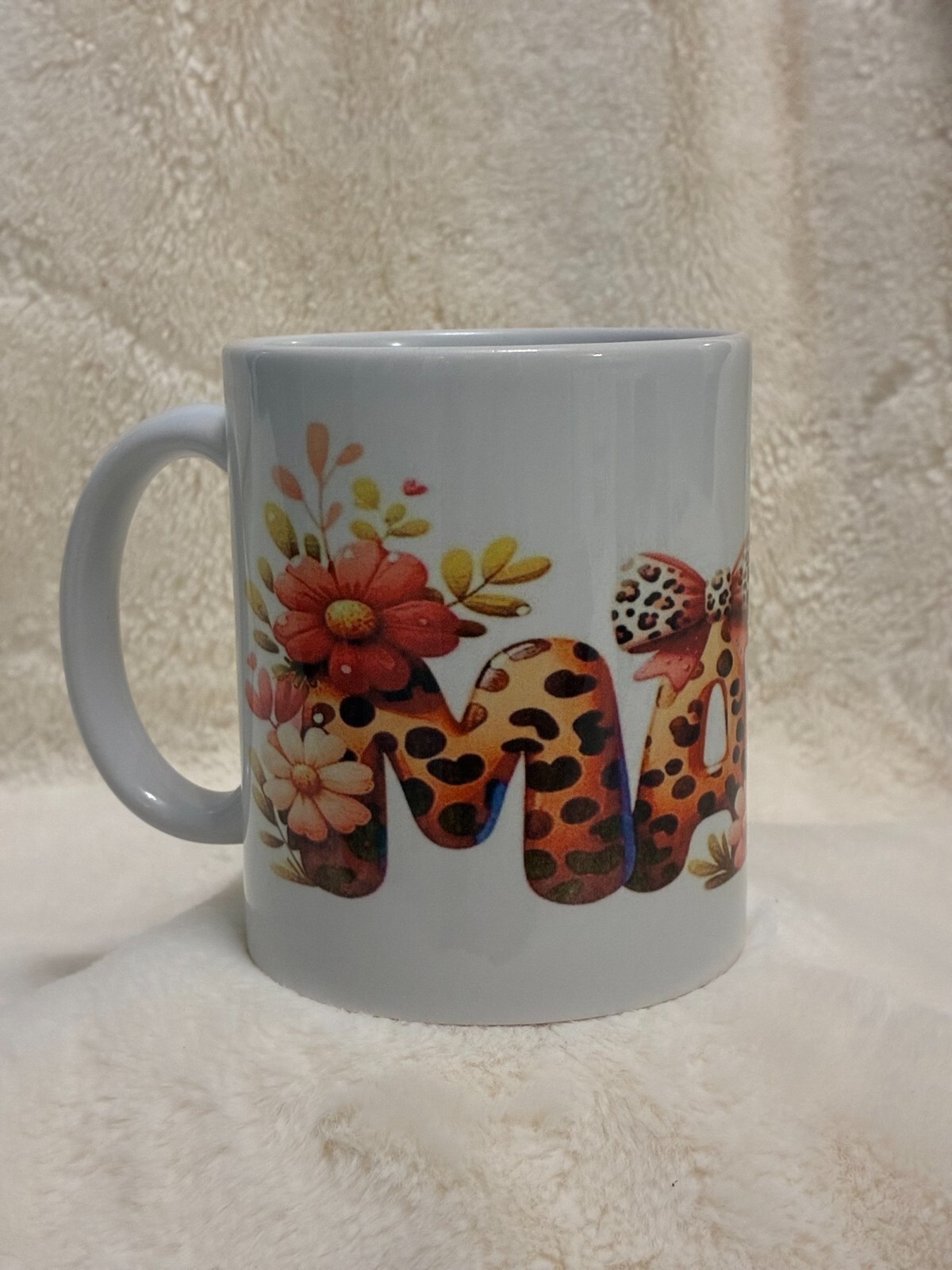 Mother’s Day Coffee Mug, Special Edition 11oz, Mama Jaguar Flowers Design