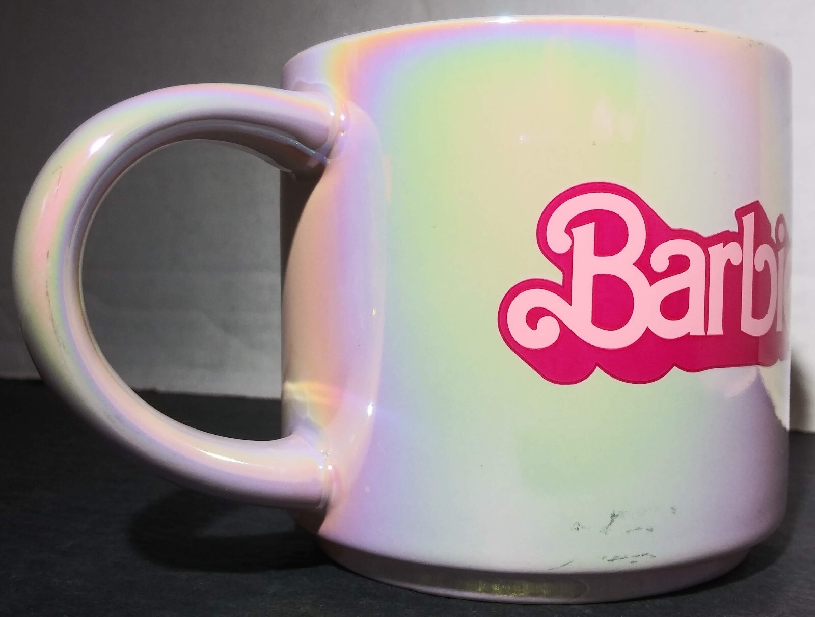 Barbie The Movie 2023 Pink Iridescent Pearl Stoneware Coffee Mug 15 FL OZ Cup