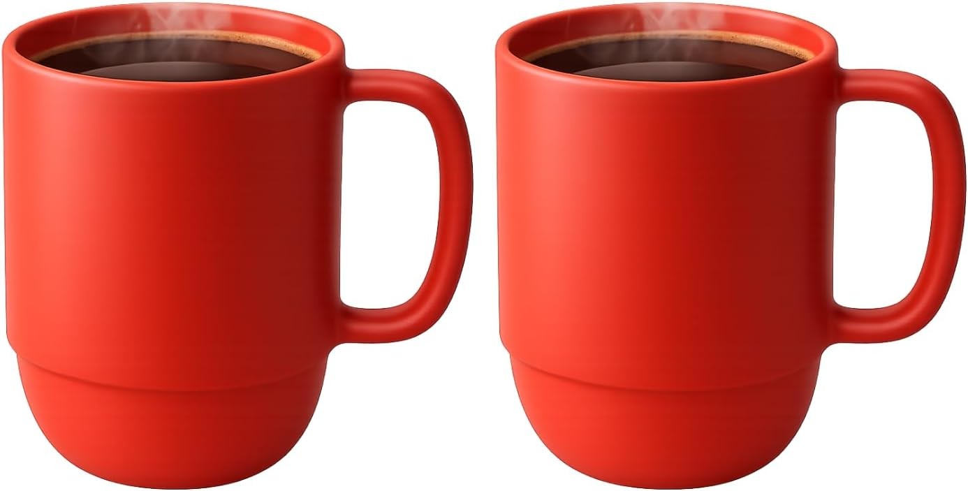 3091, 2 Pack Red Mug Made in Japan, BPA-Unbreakable Microwave & Dishwasher Safe