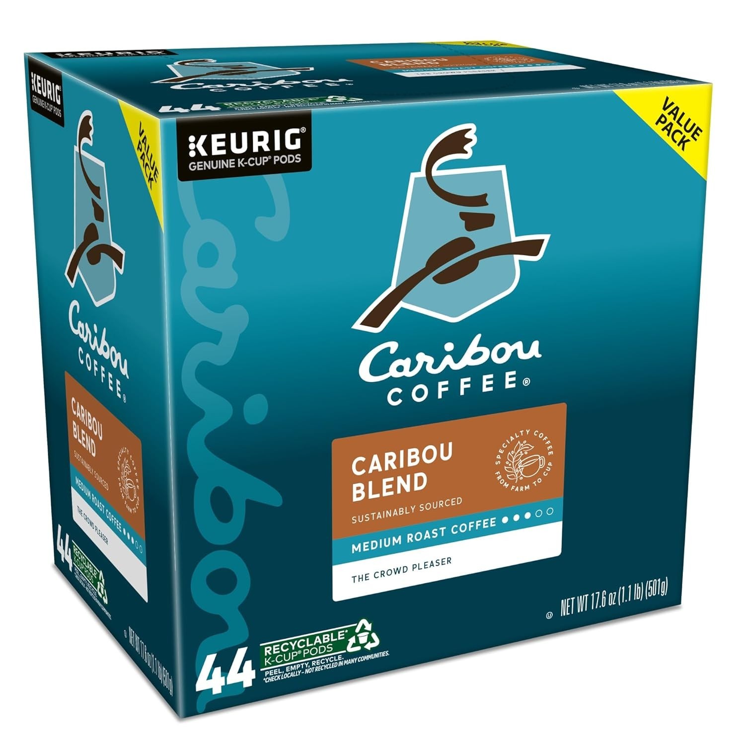 Caribou Blend Coffee K-Cup Pods, Medium Roast, 42 count – HOT & NEW!!!