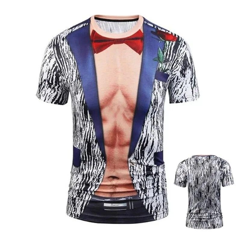Funny Men’s Fake Body 3D All Over Print Shirt S to 5XL