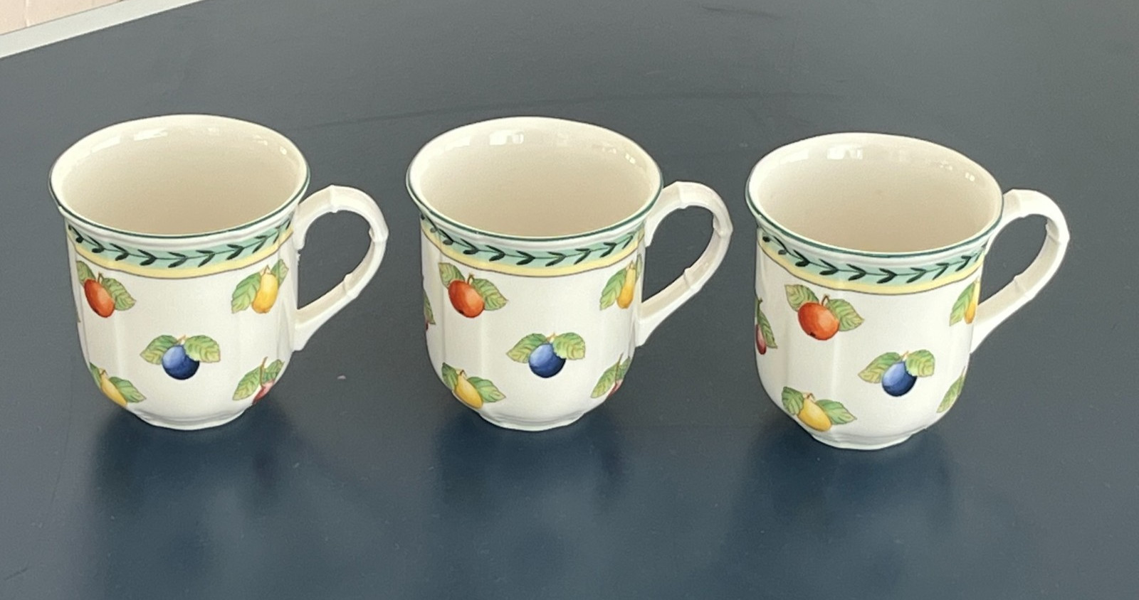 VILLEROY & BOCH LUXEMBOURG FRENCH GARDEN FLEURENCE 3 REGULAR SIZE MUGS