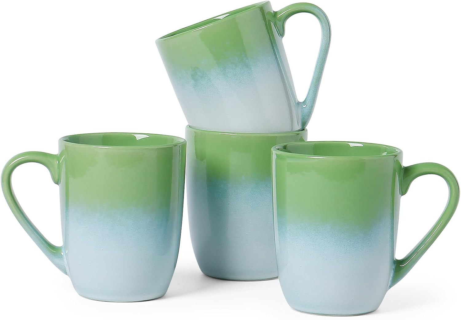 14 OZ Coffee Mugs Set of 4, Large Ceramic Blue Coffee Mugs Set