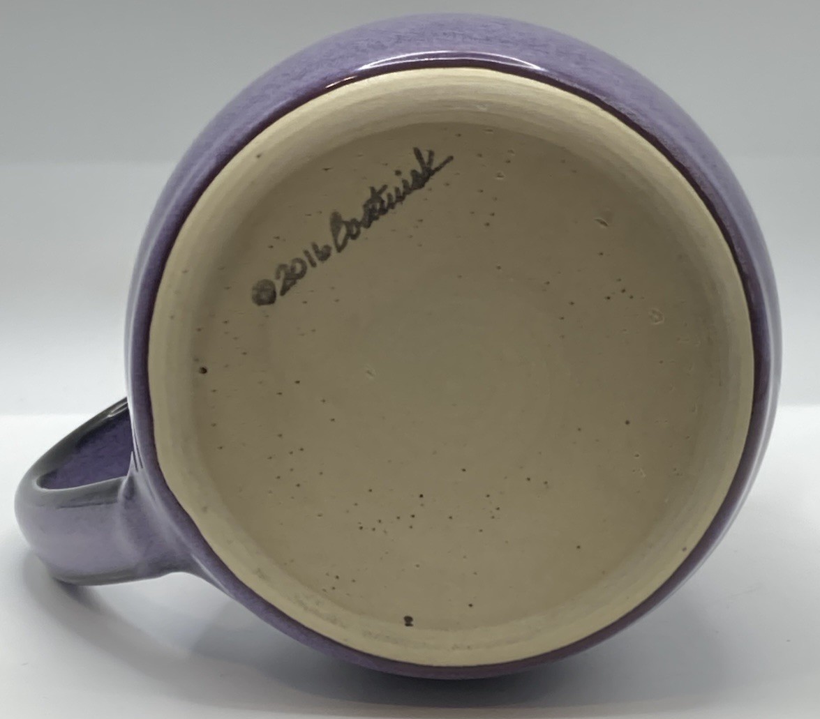 Handmade Artisan Studio Pottery Purple Glazed Ceramic 16 Oz Coffee Mug Stoneware