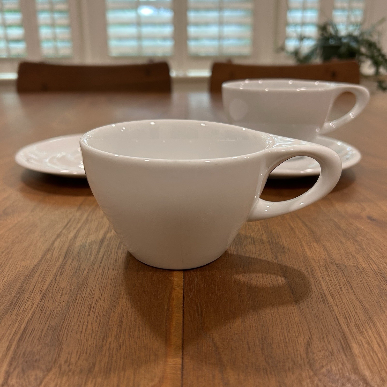 notNeutral Lino 8 oz Small Porcelain Latte Cups with Saucers Set Of 2