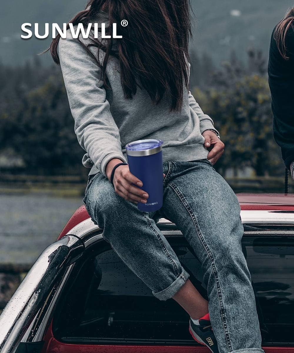 SUNWILL Travel Coffee Tumbler 20 oz, Insulated Mug with Lid, Stainless Steel …