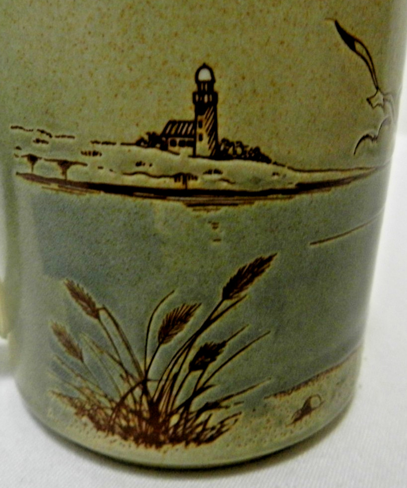 Otagiri Vintage Seagulls Nautical Shells Starfish Ocean Japan Mug Cup stoneware
