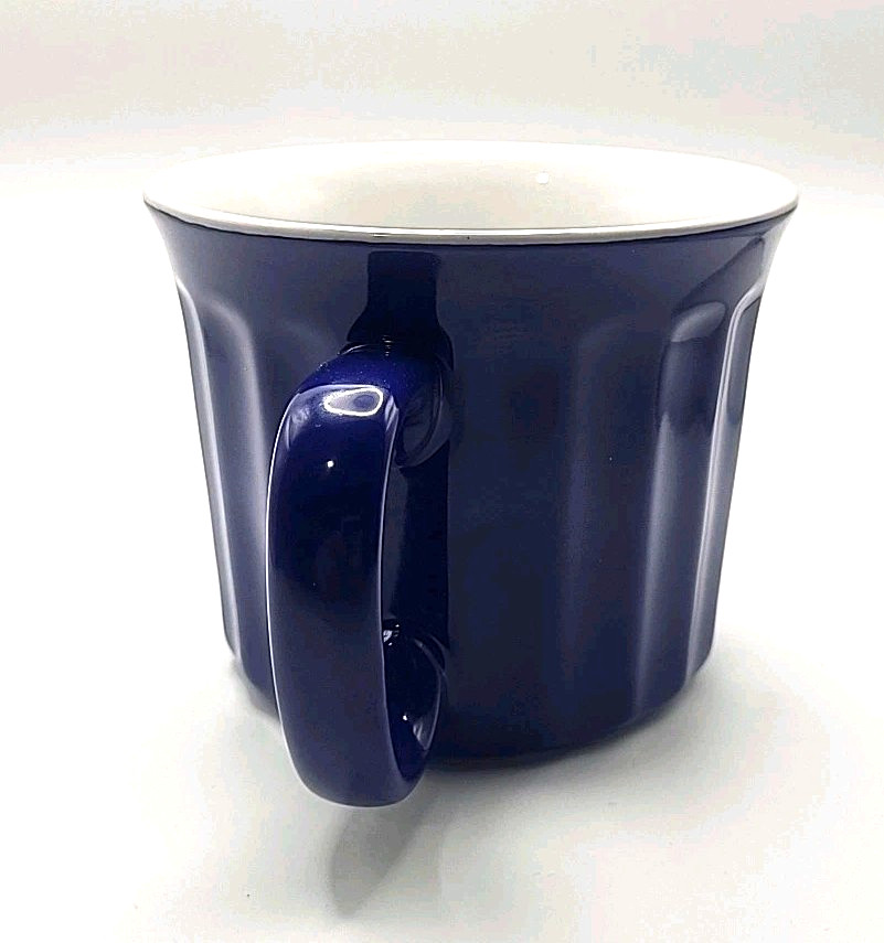 Soup Coffee Mug Blue Stoneware Ribbed Good Cook 20 Oz Dishwasher Microwave Safe