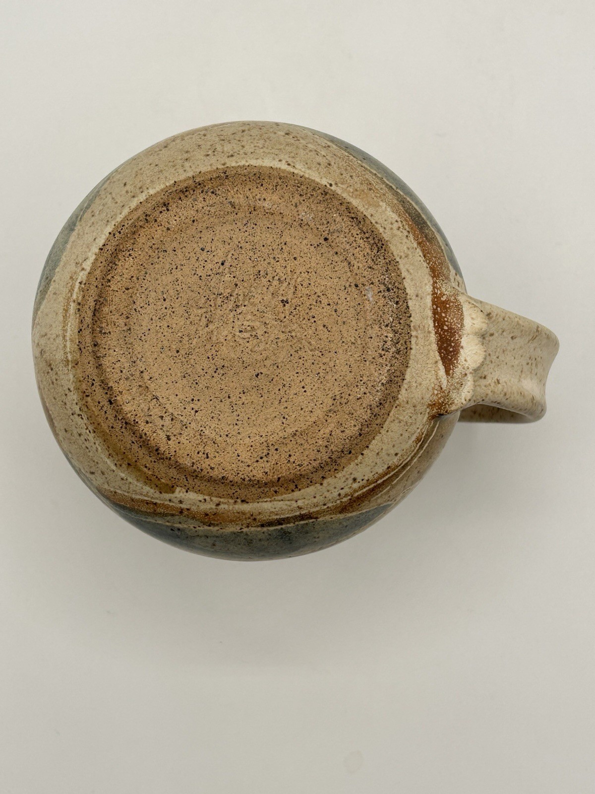 Studio Pottery Stoneware Coffee Cup Mug Blue Cream Brown – Artist Signed