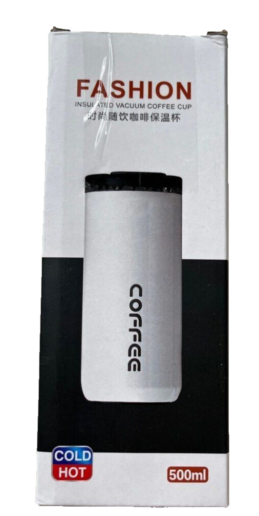 500ML Insulated Coffee Mug Cup Stainless Steel Flask NEW x 2 qty-White US Seller