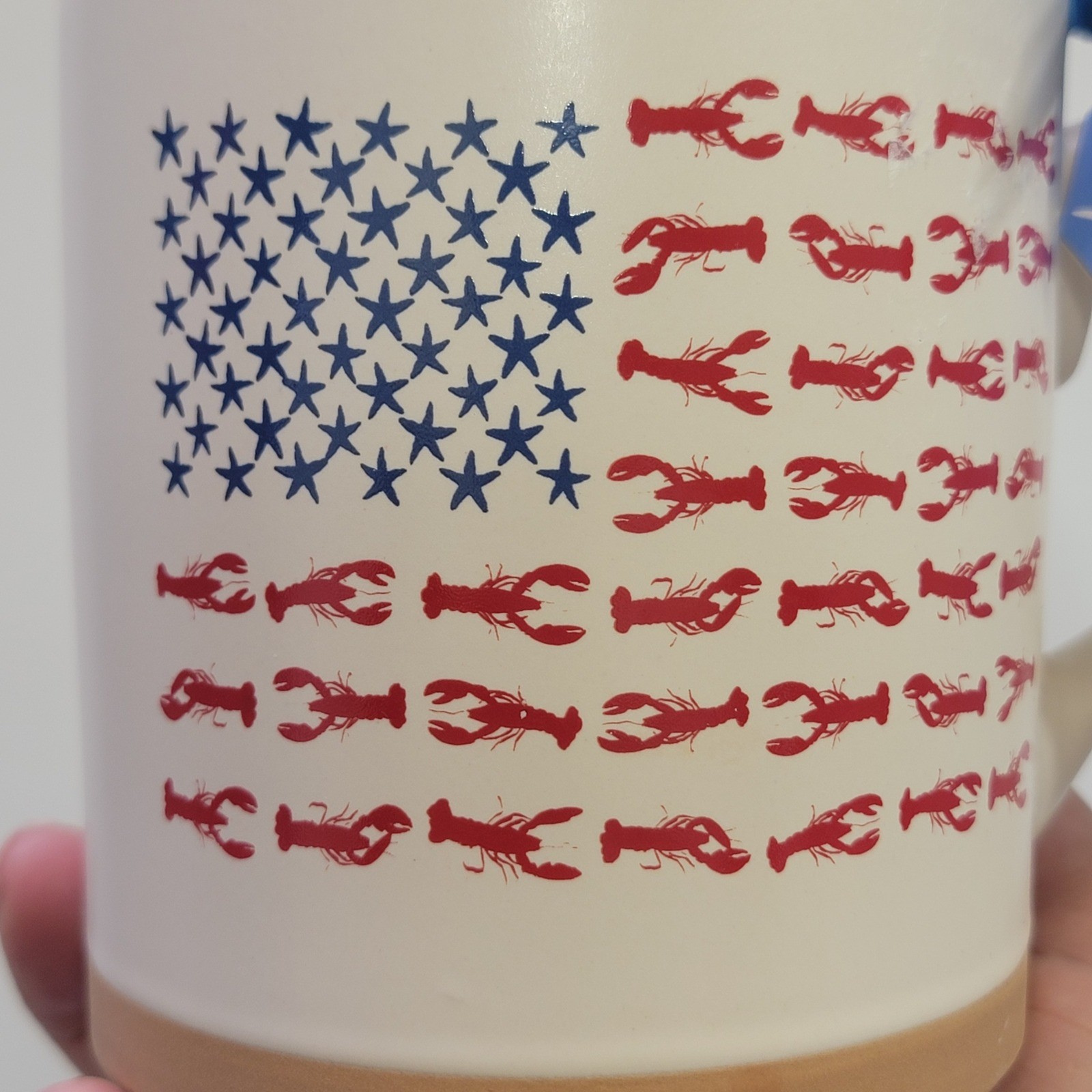 Lobster American Flag Patriotic Exposed Clay Nautical From Sea to Shining Sea