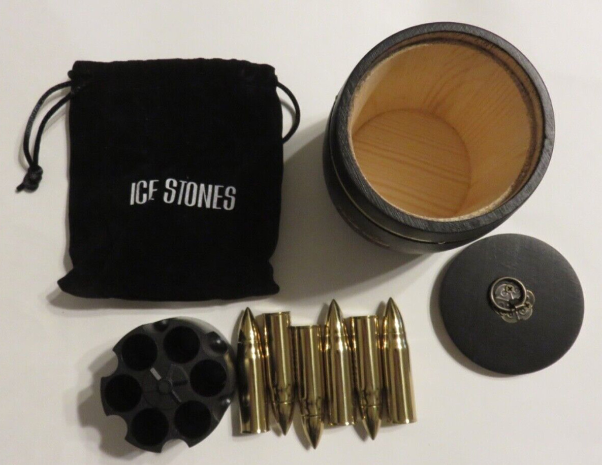 OAKSEA Whiskey Barrel with Whiskey Stones that are bullet shaped + Holder + Bag