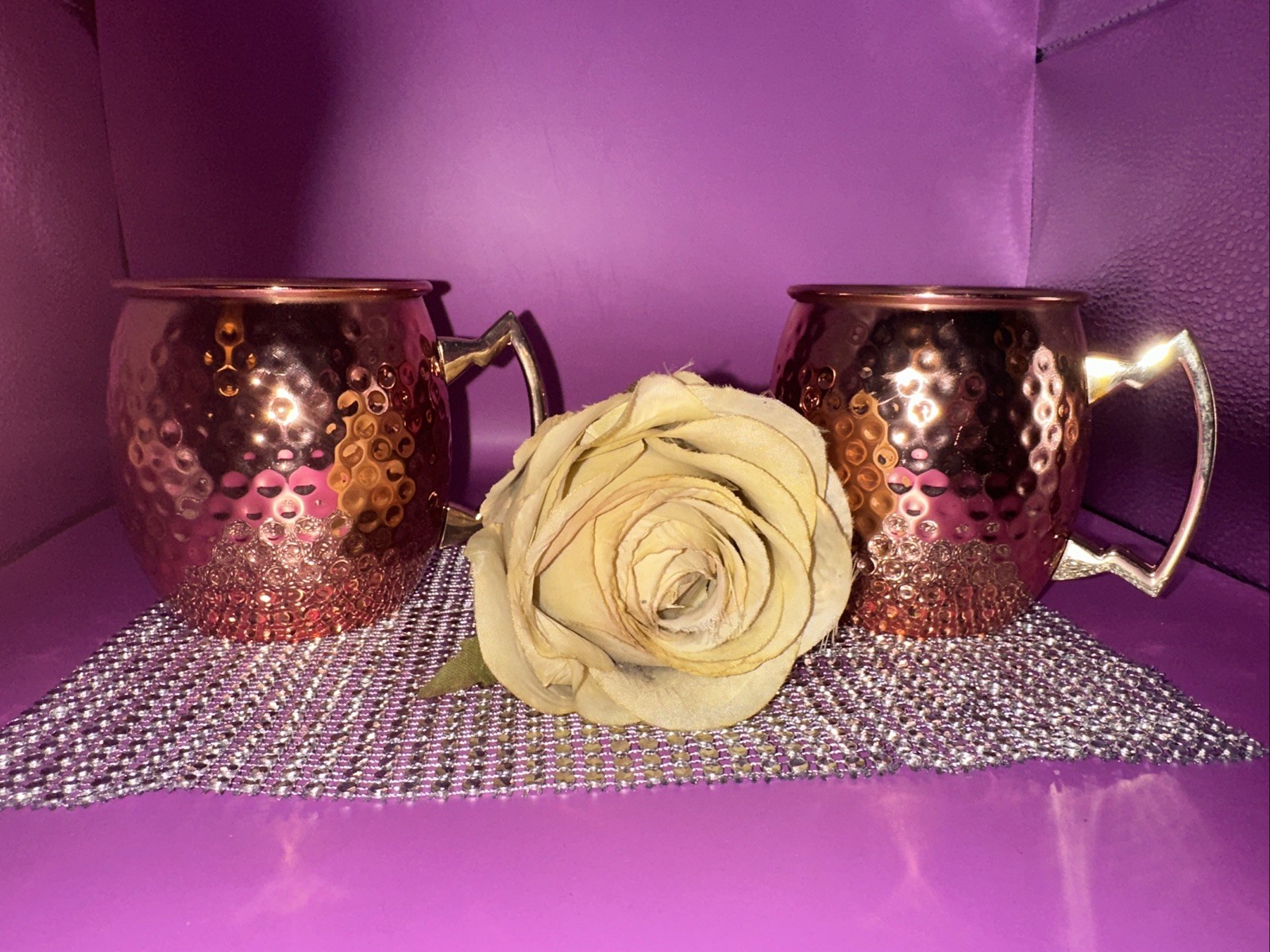 Set of 2 Copper Moscow Mule Mug Hammered Cup 12 oz Drinkware Bar 🍺