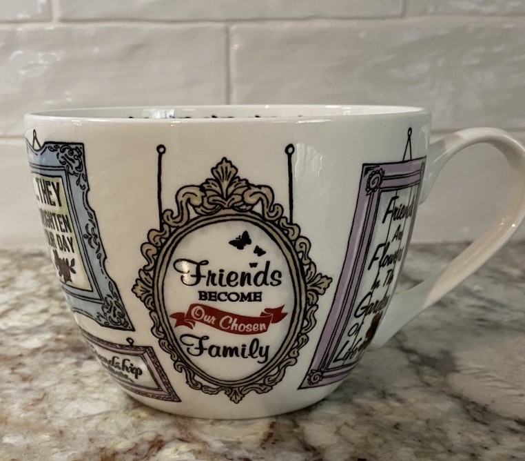 Friendship Love flowers in garden Life is better friends Portobello BIG Mug 16oz