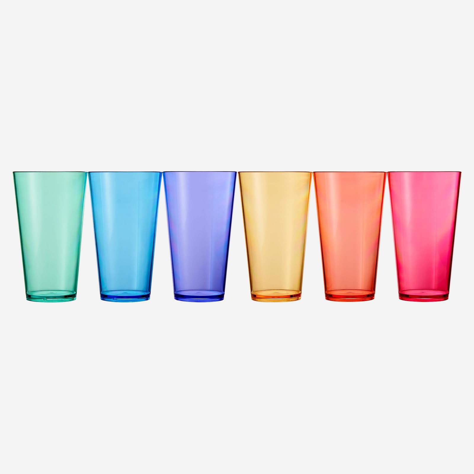 20 oz Reusable Plastic Drinking Glasses Acrylic Unbreakable Cups Set of 6